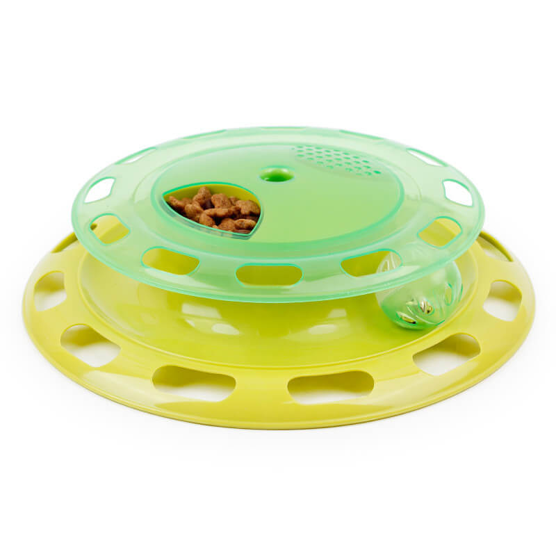 Nibble Pet™ Cat Turntable Toy Bell Interactive With Feeder